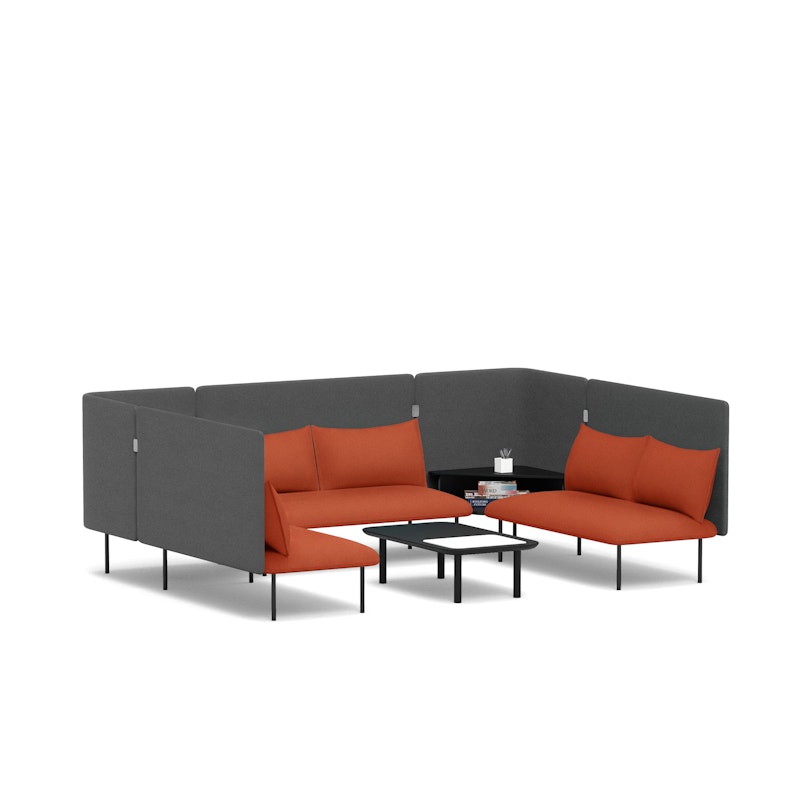 Brick + Dark Gray QT Adaptable Collab Lounge Sofa,Brick,hi-res image number 2.0