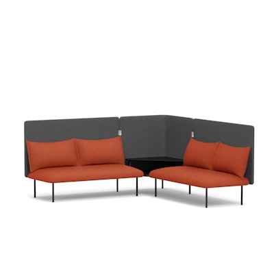 Brick + Dark Gray QT Adaptable Corner Lounge Sofa