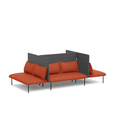 Brick + Dark Gray QT Adaptable Focus Lounge Sofa