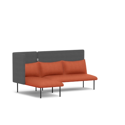 Brick + Dark Gray QT Adaptable Lounge Sofa + Left Chaise