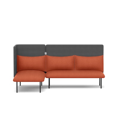 Brick + Dark Gray QT Adaptable Lounge Sofa + Left Chaise,Brick,hi-res
