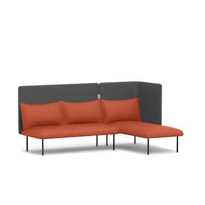 Brick + Dark Gray QT Adaptable Lounge Sofa + Right Chaise