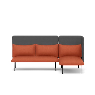 Brick + Dark Gray QT Adaptable Lounge Sofa + Right Chaise,Brick,hi-res