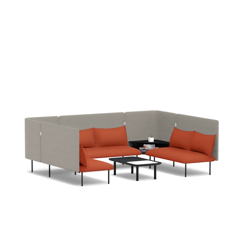 Brick + Gray QT Adaptable Collab Lounge Sofa,Brick,hi-res image number 3