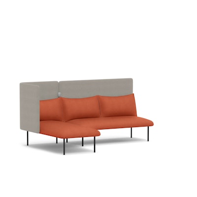 Brick + Gray QT Adaptable Lounge Sofa + Left Chaise