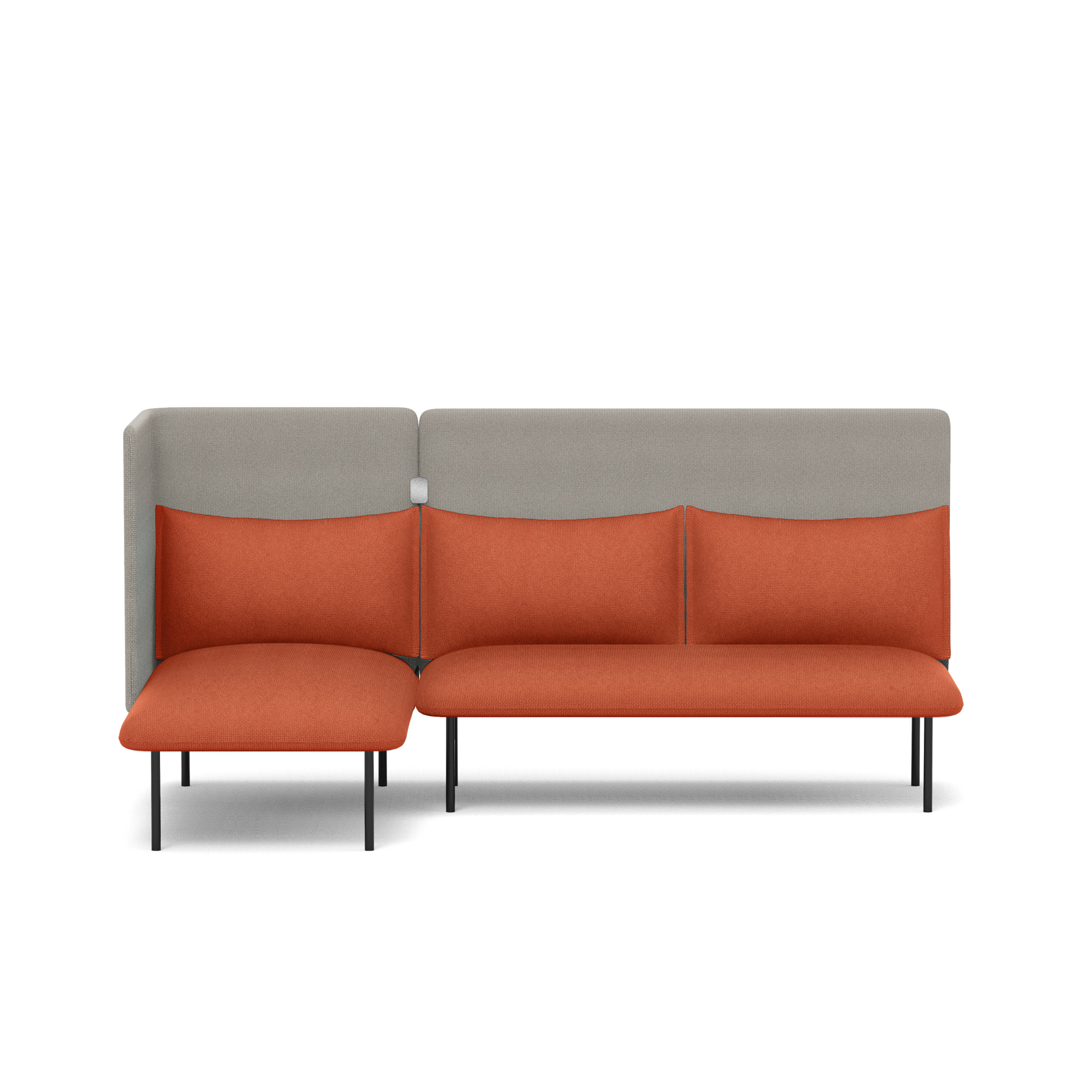 Brick + Gray QT Adaptable Lounge Sofa + Left Chaise,Brick,hi-res