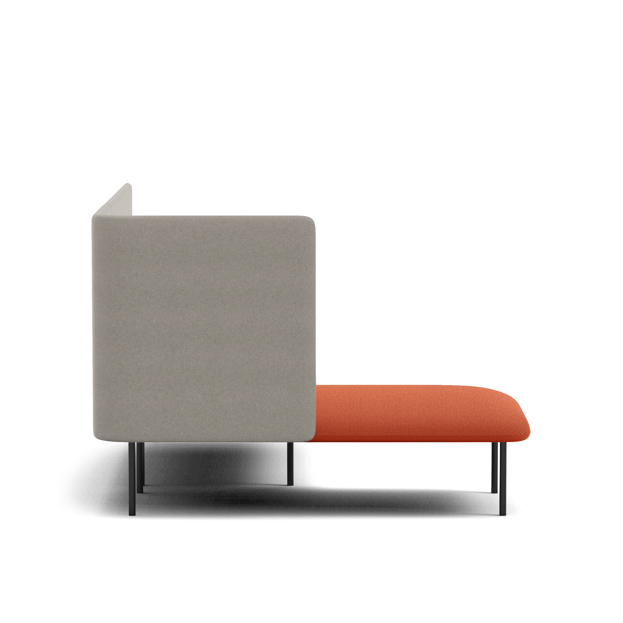 Brick Gray QT Adaptable Lounge Sofa Left Chaise Poppin