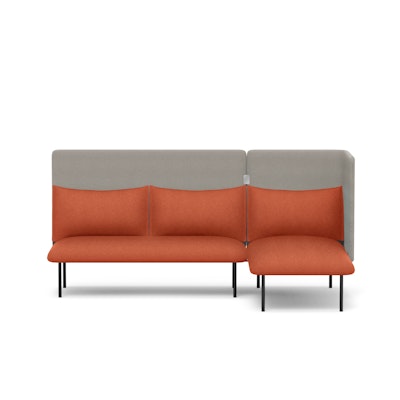 Brick + Gray QT Adaptable Lounge Sofa + Right Chaise,Brick,hi-res