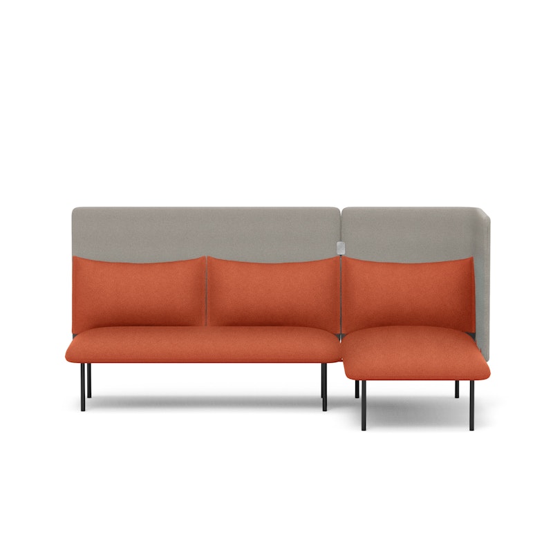 Brick + Gray QT Adaptable Lounge Sofa + Right Chaise,Brick,hi-res image number 1.0