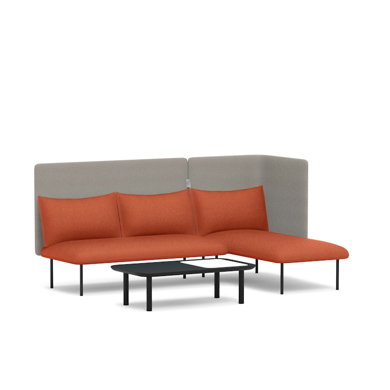 Brick + Gray QT Adaptable Lounge Sofa + Right Chaise,Brick,hi-res image number 2.0
