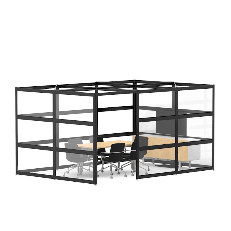 Connect Space, Open, Black Beams with Clear Glass,Black,hi-res image number 1