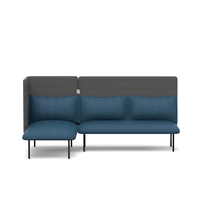 Dark Blue + Dark Gray QT Adaptable Lounge Sofa + Left Chaise,Dark Blue,hi-res