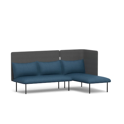 Dark Blue + Dark Gray QT Adaptable Lounge Sofa + Right Chaise