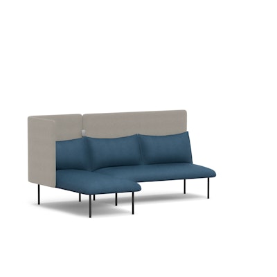 Dark Blue + Gray QT Adaptable Lounge Sofa + Left Chaise,Dark Blue Dark Blue + Gray QT Adaptable Lounge Sofa + Left Chaise