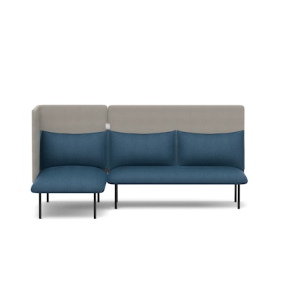 Dark Blue + Gray QT Adaptable Lounge Sofa + Left Chaise,Dark Blue,hi-res
