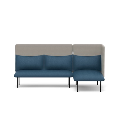 Dark Blue + Gray QT Adaptable Lounge Sofa + Right Chaise,Dark Blue,hi-res