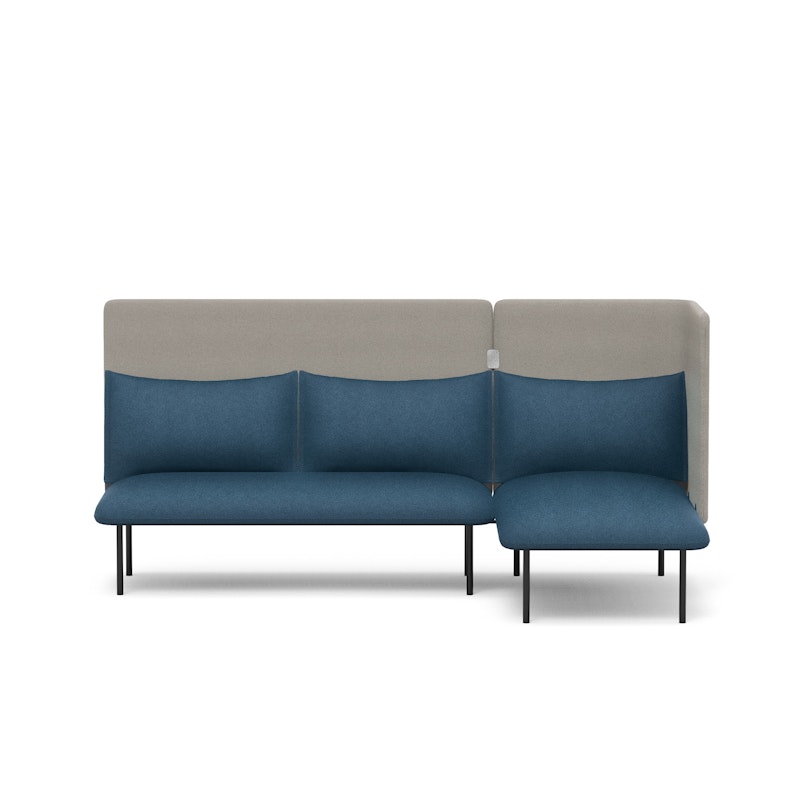 Dark Blue + Gray QT Adaptable Lounge Sofa + Right Chaise,Dark Blue,hi-res image number 1.0