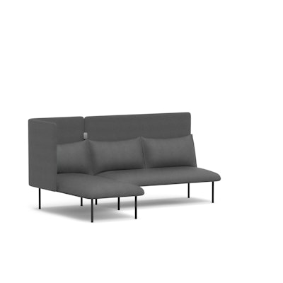 Dark Gray QT Adaptable Lounge Sofa + Left Chaise