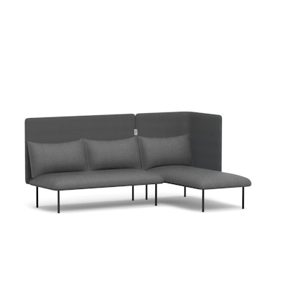Dark Gray QT Adaptable Lounge Sofa + Right Chaise