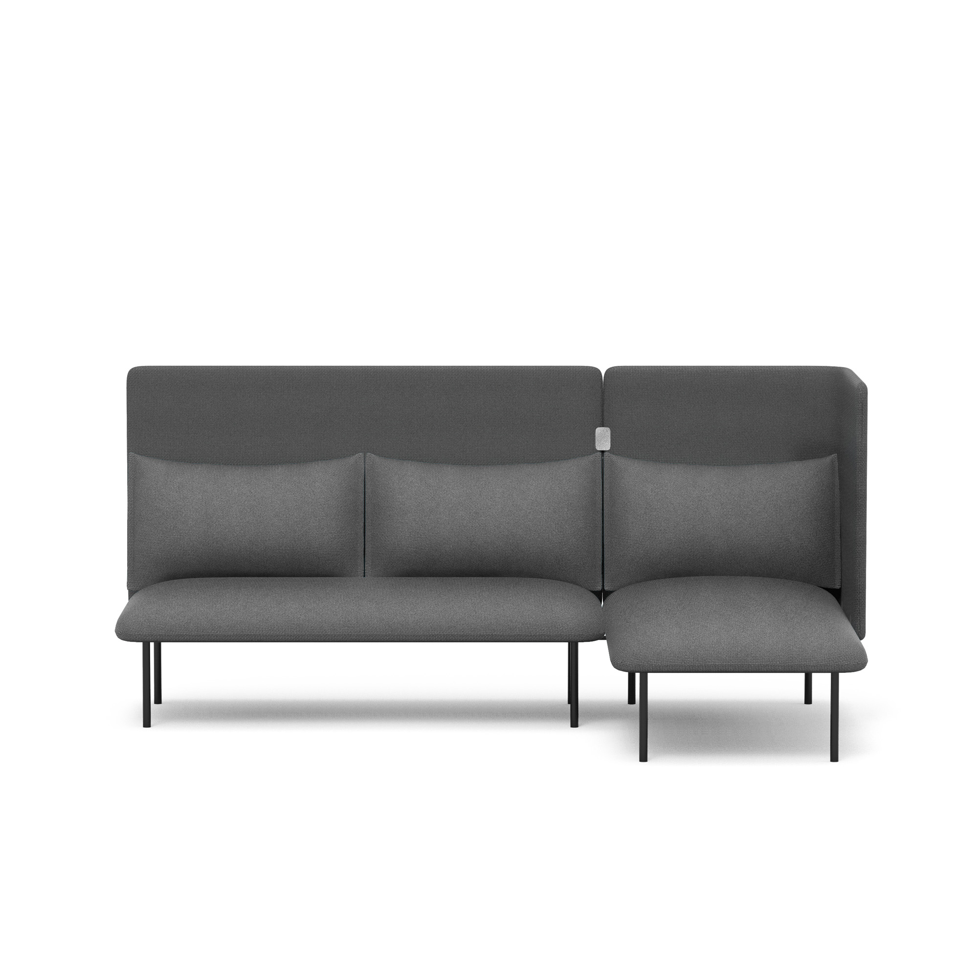 Dark Gray QT Adaptable Lounge Sofa + Right Chaise,Dark Gray,hi-res