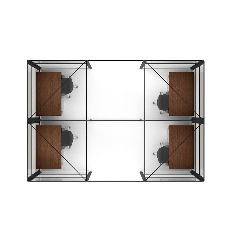 Hive Space for 4, Private, Black Beams with Clear Glass + White Glass,Black,hi-res image number 2.0