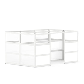 Hive Space for 4, Private, White Beams with Clear Glass + White Glass,White,hi-res