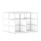 Hone Space for 4, Private, White Beams with Clear Glass + White Glass,White,hi-res