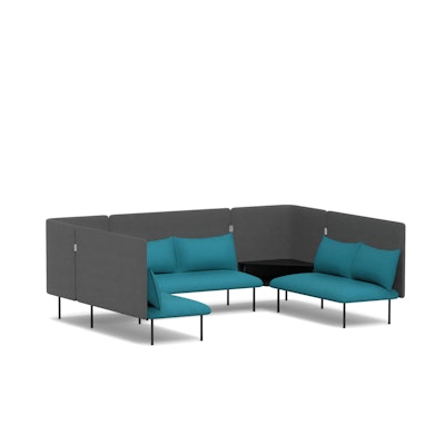 Teal + Dark Gray QT Adaptable Collab Lounge Sofa
