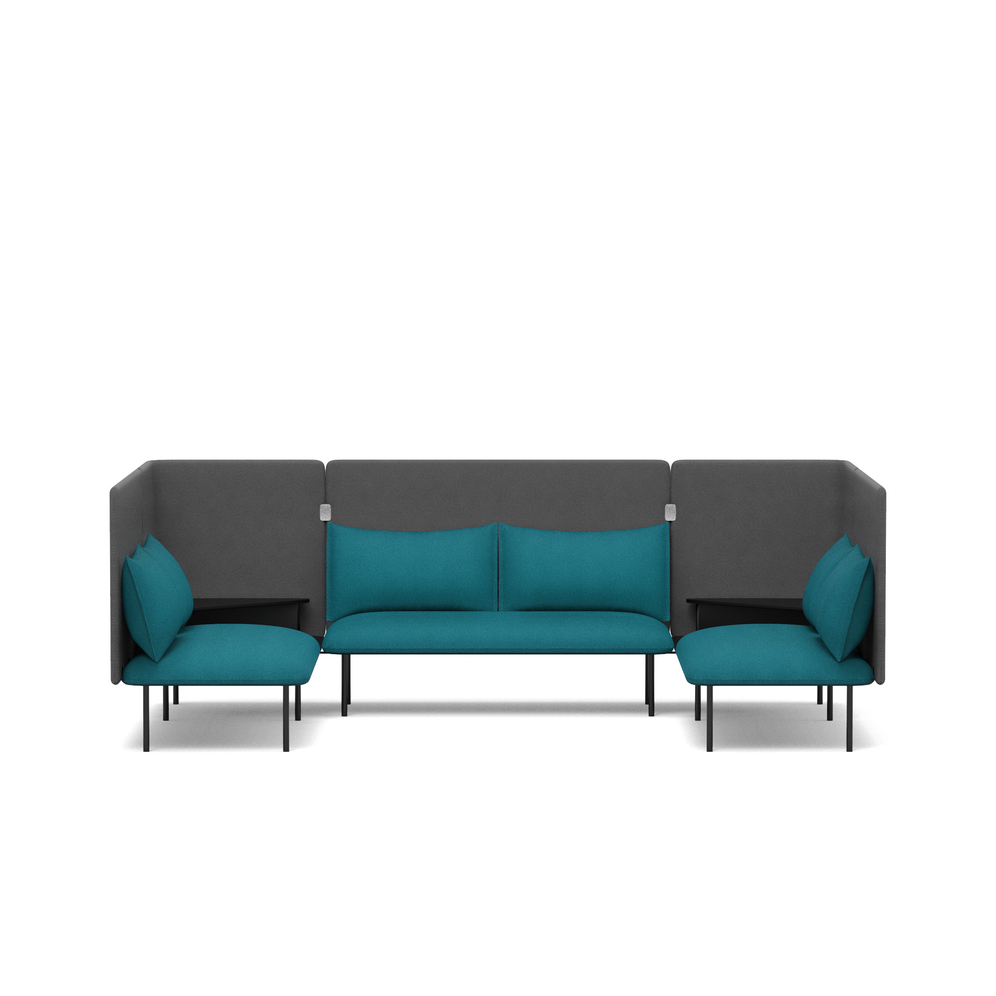 Teal + Dark Gray QT Adaptable Collab Lounge Sofa,Teal,hi-res