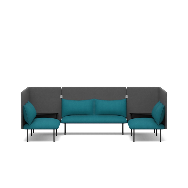 Teal + Dark Gray QT Adaptable Collab Lounge Sofa,Teal,hi-res image number 2