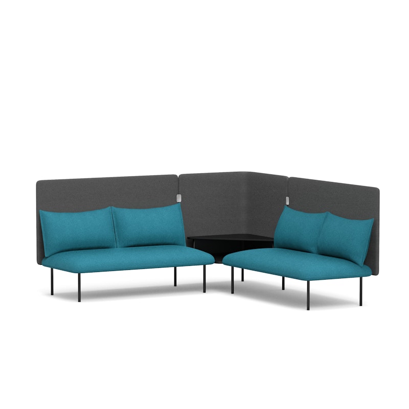 Teal + Dark Gray QT Adaptable Corner Lounge Sofa,Teal,hi-res image number 0.0