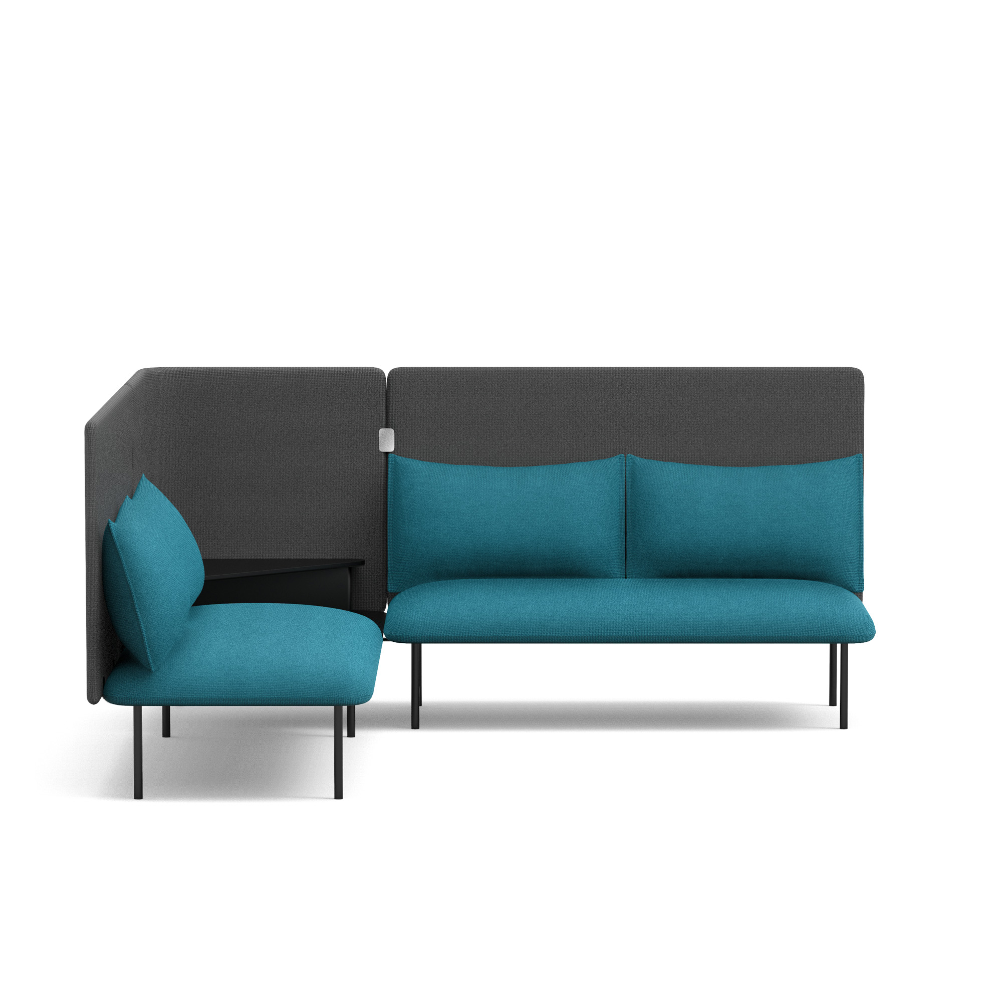 Teal + Dark Gray QT Adaptable Corner Lounge Sofa,Teal,hi-res
