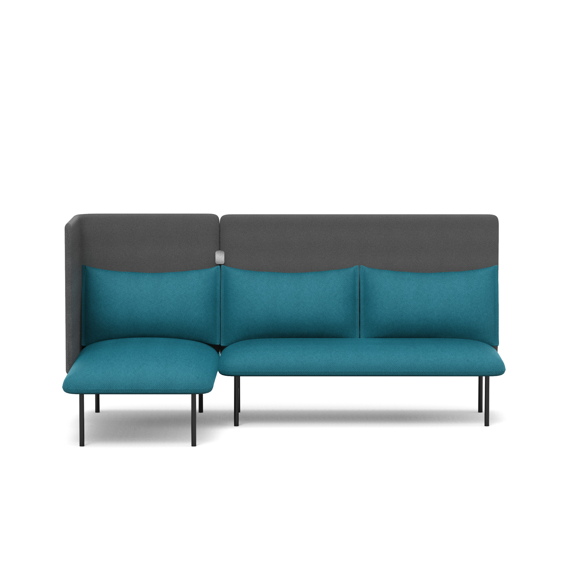 Teal + Dark Gray QT Adaptable Lounge Sofa + Left Chaise,Teal,hi-res