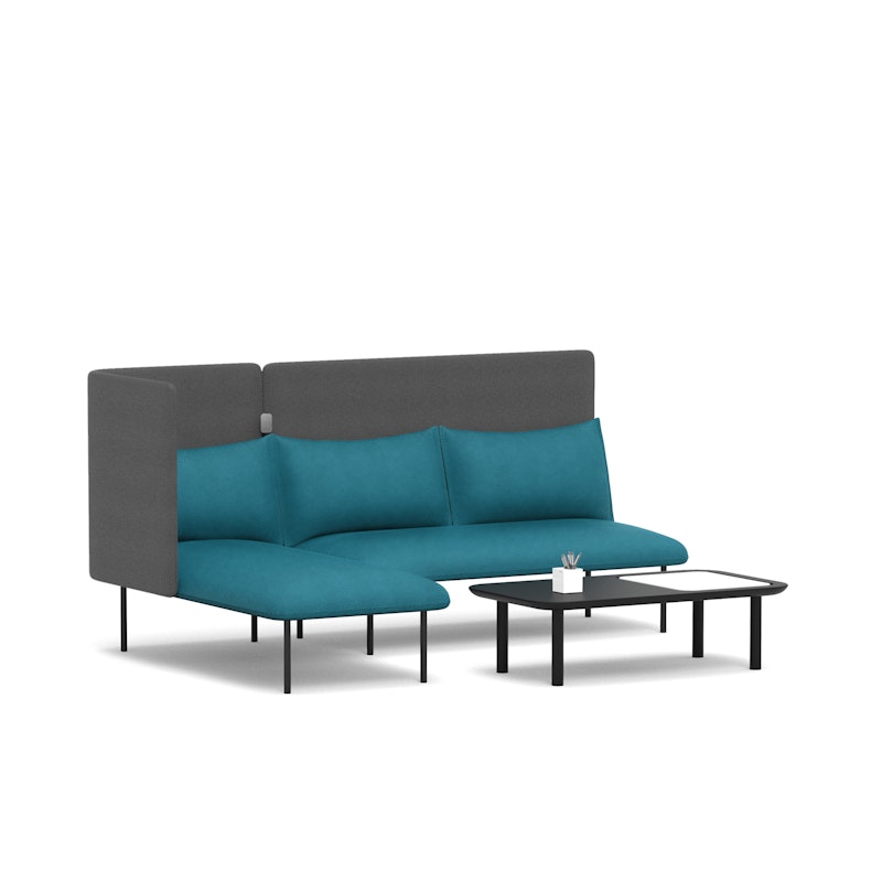 Teal + Dark Gray QT Adaptable Lounge Sofa + Left Chaise,Teal,hi-res image number 3