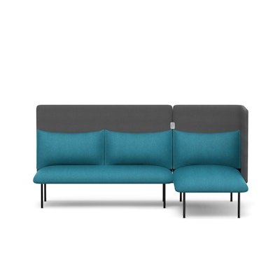 Teal + Dark Gray QT Adaptable Lounge Sofa + Right Chaise,Teal,hi-res