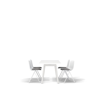 White Series A Table 57x27", White Legs + White Key Side Chairs Set