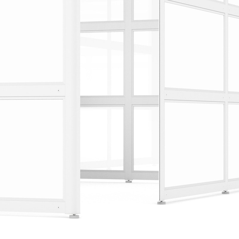 Hone Space for 4, Private, White Beams with Clear Glass + White Glass,White,hi-res image number 4.0