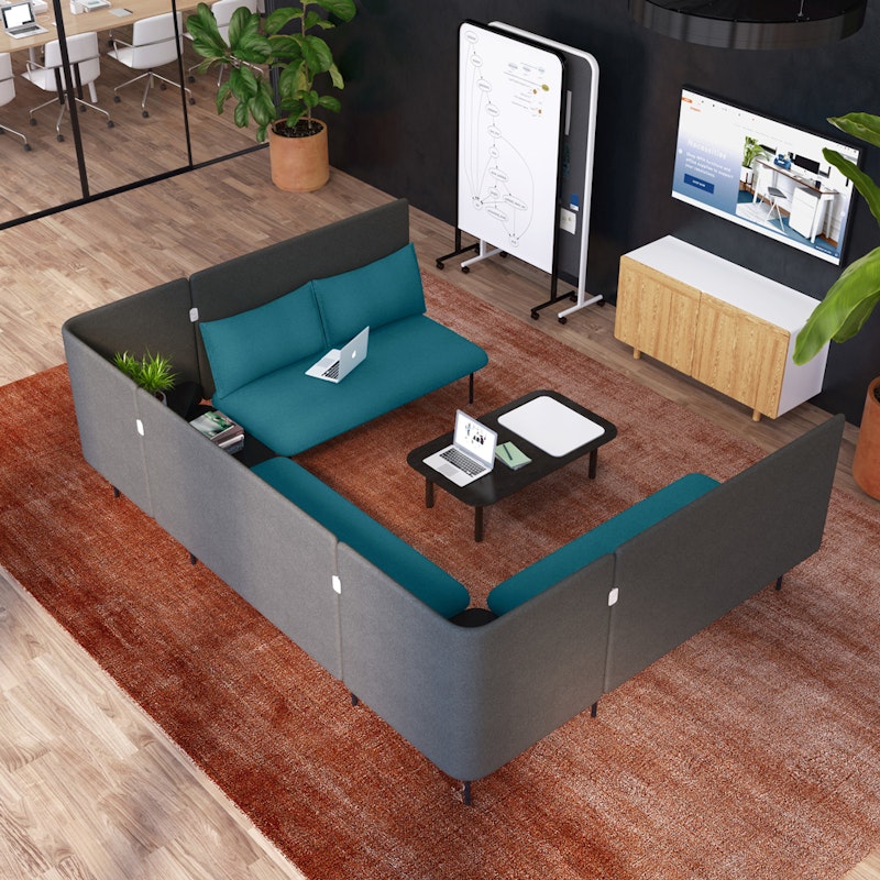 Dark Blue + Gray QT Adaptable Collab Lounge Sofa,Dark Blue,hi-res image number 7