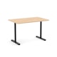 Raise Fixed Height Single Desk, Natural Oak, 48", Black Legs,Natural Oak,hi-res