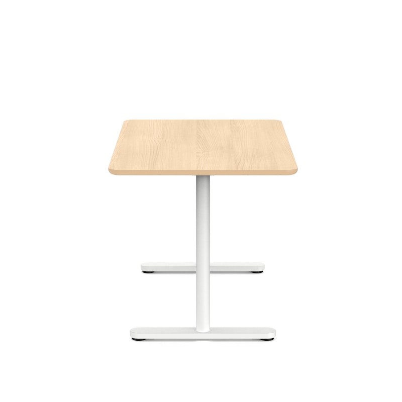 Raise Fixed Height Single Desk, Natural Oak, 48", White Legs,Natural Oak,hi-res image number 4
