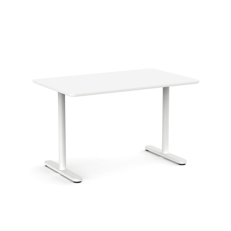 Raise Fixed Height Single Desk, White, 48", White Legs,White,hi-res image number 2