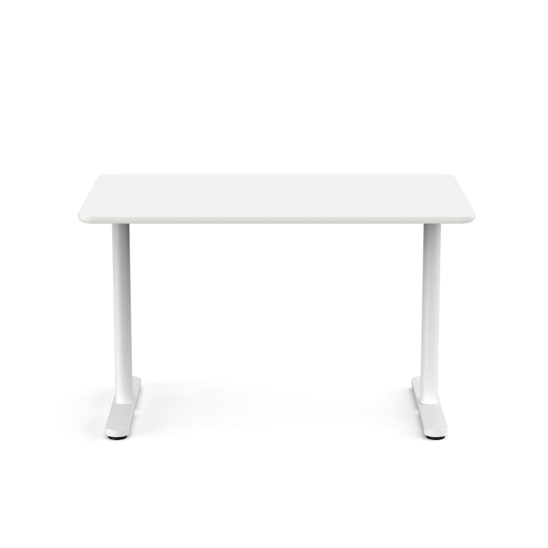 Raise Fixed Height Single Desk, White, 48", White Legs,White,hi-res image number 2.0