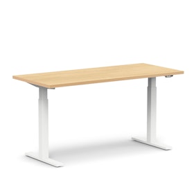 Series L 2S Adjustable Height Single Desk, White Legs