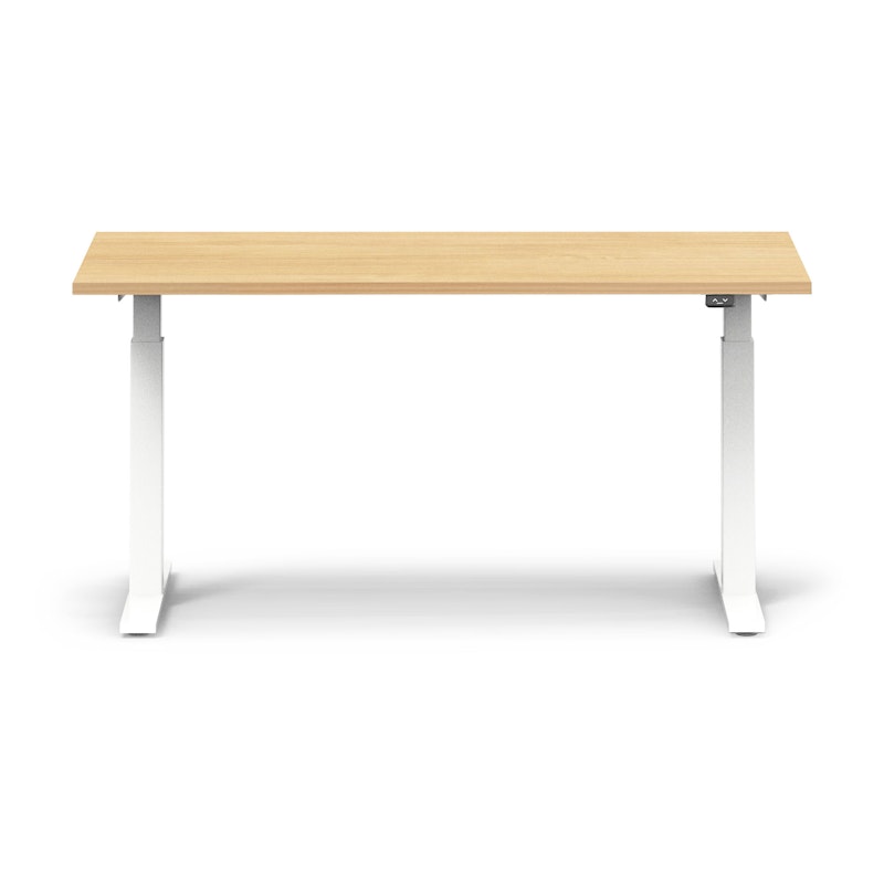 Series L 2S Adjustable Height Single Desk, Natural Oak, 60", White Legs,Natural Oak,hi-res image number 5