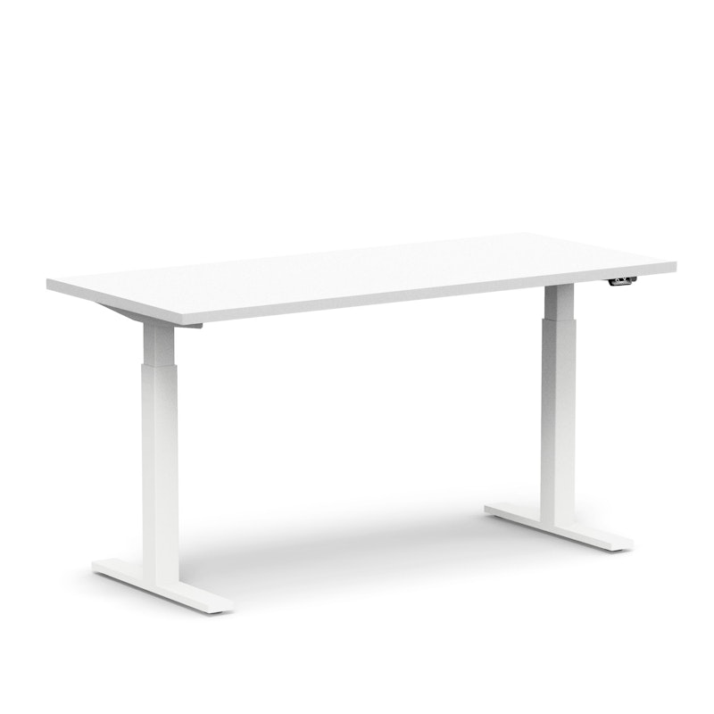 Series L 2S Adjustable Height Single Desk, White, 60", White Legs,White,hi-res image number 1.0