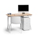 White + Natural Oak Key Desk, 48",Natural Oak,hi-res