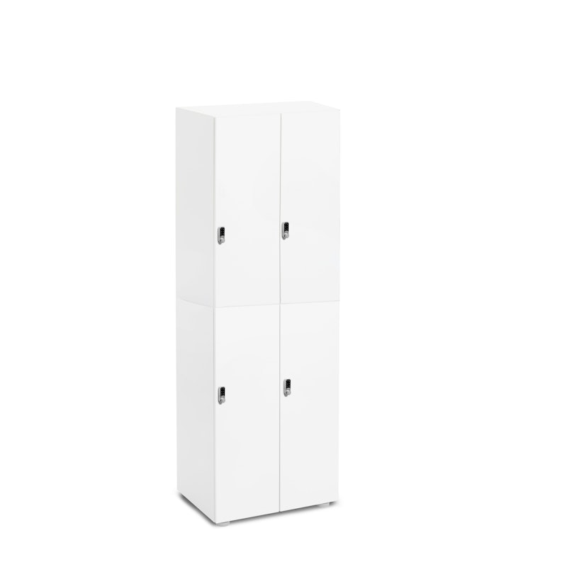 White Stash Digital 4-Door Coat Locker,White,hi-res image number 0.0