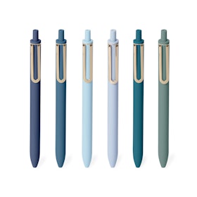 Assorted Blues Retractable Gel Luxe Pens, Set of 12