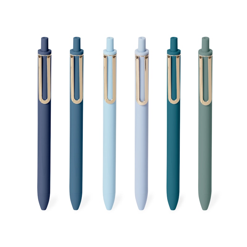 Assorted Blues Retractable Gel Luxe Pens, Set of 12,,hi-res image number 2