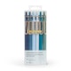 Assorted Blues Retractable Gel Luxe Pens, Set of 12,,hi-res
